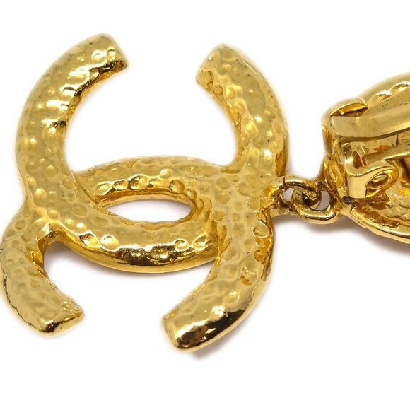 Chanel Gold Dangle Earrings Clip-On - Picture 8 of 8